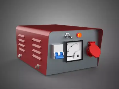 ELECTRICAL POWER SUPPLY CONTROL PANEL SOCKET REGULATOR OUTLET VA 3D model