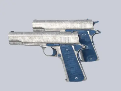 COLT 1911 Aqua Low-poly 3D model