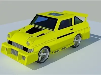 Car and robot Free 3D model
