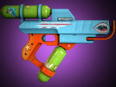 Water Pistol 3D Model Low-poly 3D model
