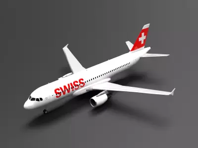 Airbus A320  SwissAir Livery 3D model