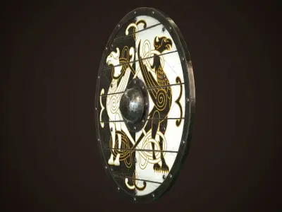 Viking Shield 20 Low-poly 3D model