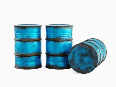 Used Steel Barrel 03 3D model