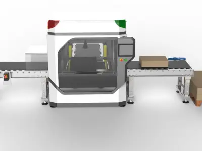 Industrial Unpacking Machine Concept 3D model