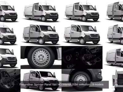 Freightliner Sprinter Panel Van HQ Interior 2024 collection 3D Model Pack