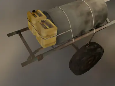 horse cart Low-poly 3D model