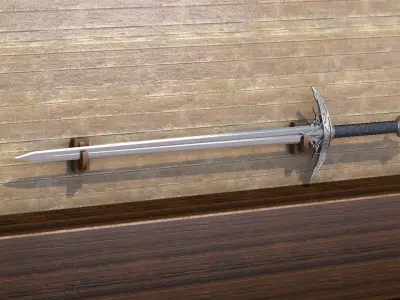 Medieval sword 3D model 8