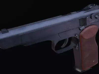 Stechkin automatic pistol Free low-poly 3D model