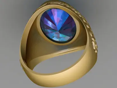 Antique Gents Signet Ring 3D print model order