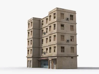 Arab Middle East Building x3 Low-poly 3D model