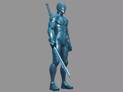 Futuristic Sword Warrior 3D model