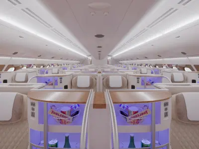 Airbus A380 800 Upper Deck Emirates 3D model