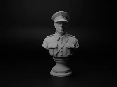 Australian ANZAC Soldier Bust Chess 3D print model buy