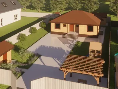 THE HOUSE IS ONE-STOREY 3D model