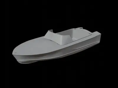 Boat or yacht on sea waves 3D model