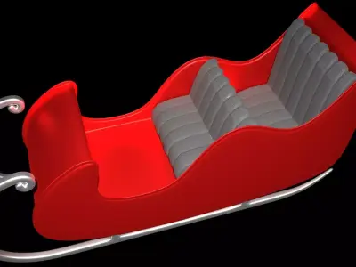 Santas Sled Low-poly 3D model