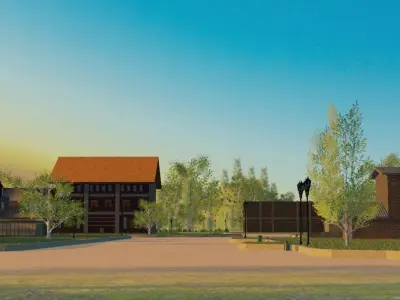 Abandoned Village Aerial View 3D model