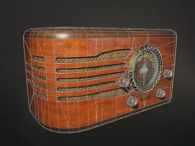 DeWald 618 tube radio Low-poly 3D model