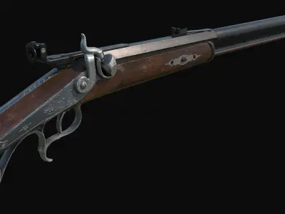 Antique Rifle - PBR 3D model