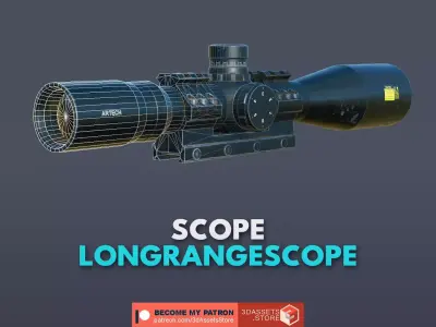 Weapon - Scope - 09 - LongRangeScope Low-poly 3D model