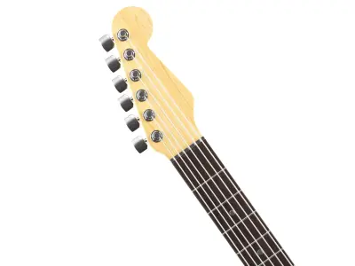 Detailed Electric Guitar Blue 3D model