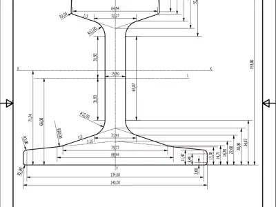 British Standard-EN13674 50E6 rail 3D model