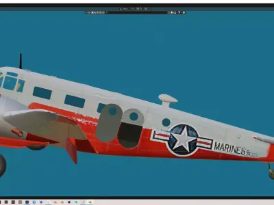 Beechcraft C-45 Free 3D model