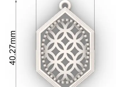 pendant with gem stones 3D print model