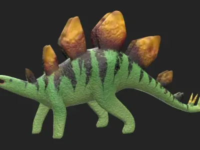 Simple Style Dinosaur Toys Low-poly 3D model