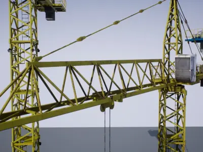 Modular Tower Crane  Low-poly 3D model