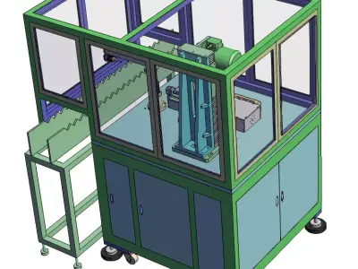 Precision Turning Machine with Single Cutter and Dual Servos  3D model