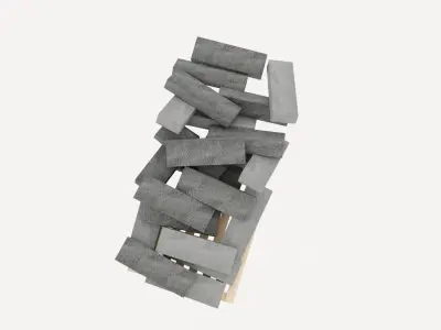 concrete bricks pallet 3 3D model