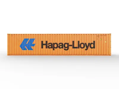 40 feet Hapag-Lloyd standard shipping container 3D model