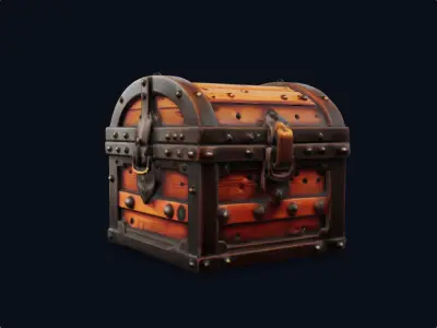 Treasure Chest  Low-poly 3D model get