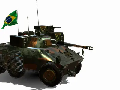 EE9 CASCAVEL NG 6X6 ENGESA Low-poly 3D model
