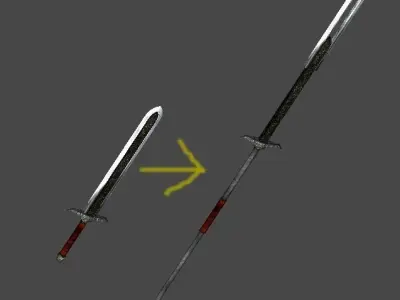 Long sword1 Low-poly 3D model