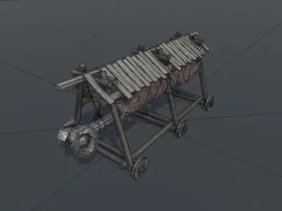 Battering Ram - Siege Tower Low-poly 3D model purchase