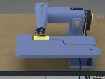 Tailors Industrial Blind Stitch Sewing Machine Low-poly 3D model
