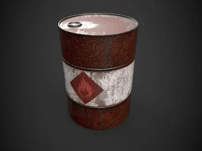 Barrel metal Free low-poly 3D model