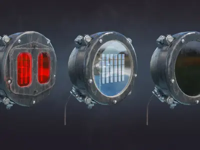 Tank Headlight FG-127 FG-126 FG-125 Low-poly 3D model