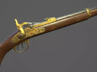 Pistol PBR Low-poly 3D model