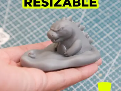 Godzilla Chubby - Chasing The Duck Free 3D print model
