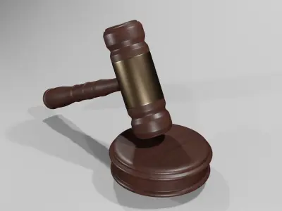 Judge Hammer Low-poly 3D model