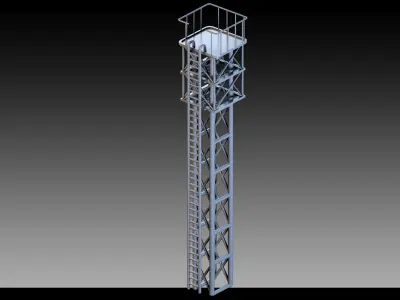15- Watch towers Low-poly 3D model
