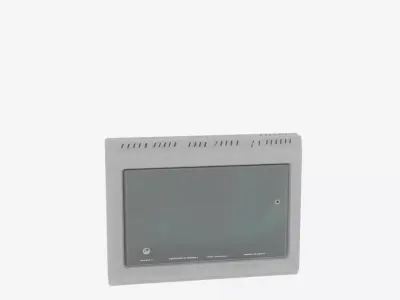 Detailed 3D aluminum LED queue display for banking 3D model