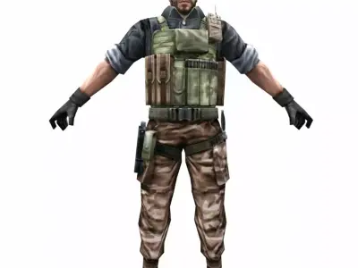 R7 Army Soldier Low-poly 3D model