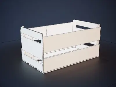 Wooden Food Crate Low-poly 3D model purchase