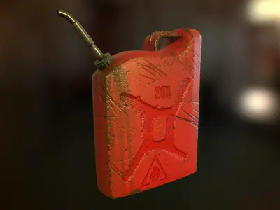 3D Metal Gas Can 20L Model - PBR - 3D Can - Yakit Bidon Modeli 3D model
