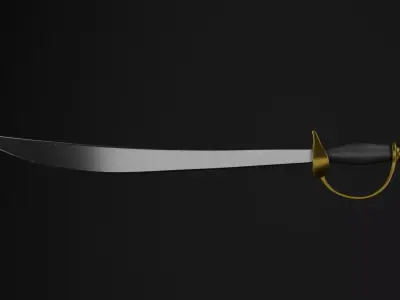 Pirate Cutlass Sword Low-poly 3D model