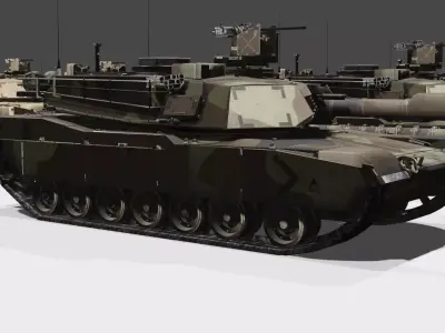 MI Abrams Main Battle Tank Low-poly 3D model